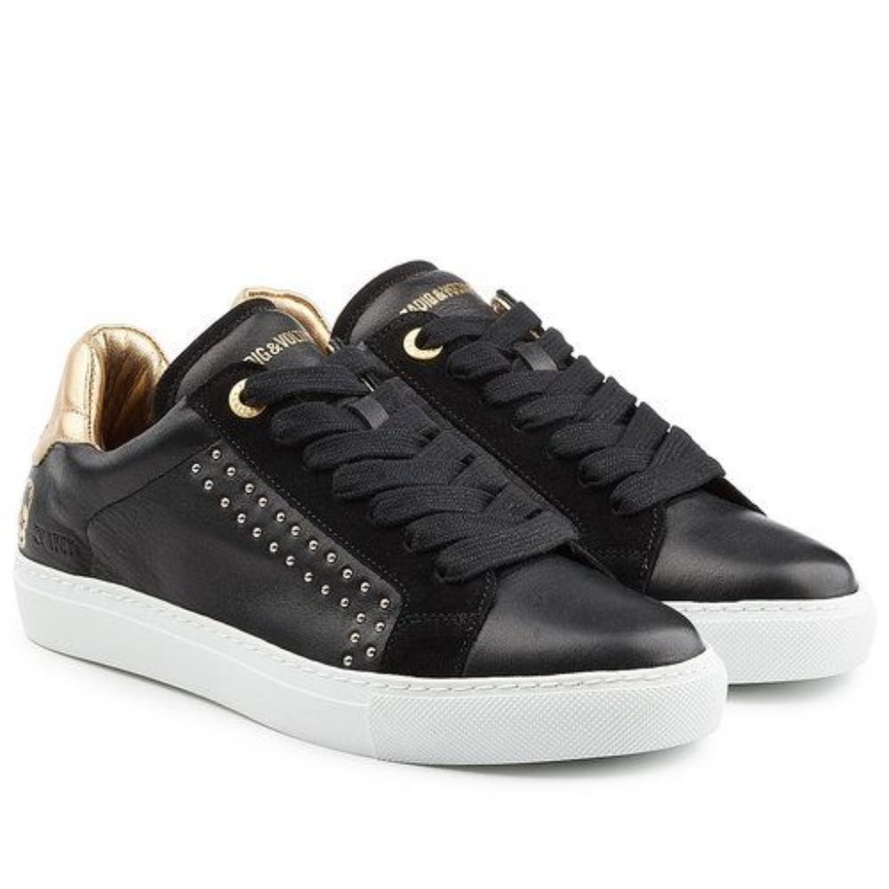 Zadig & Voltaire Sneakers Noir (Black) & Gold Sz 41